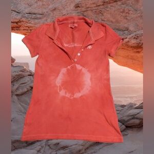 Aeropostale Coral Tie-dyed Polo Women's Size M ✨ 2/$15✨
